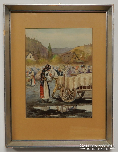 Ulrich Géza Vásárban, akvarell kép
