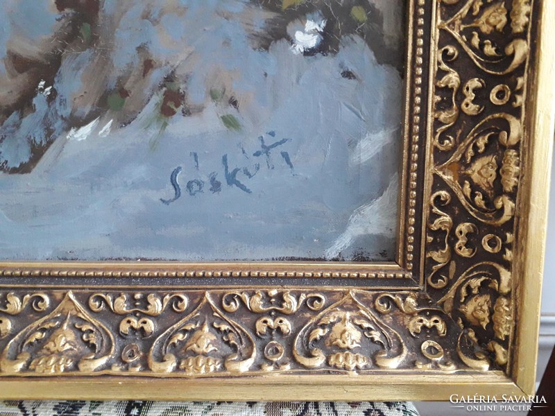 Sóskúti szignózott galériás festmény