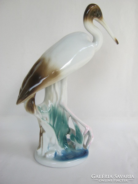 Large porcelain bird heron