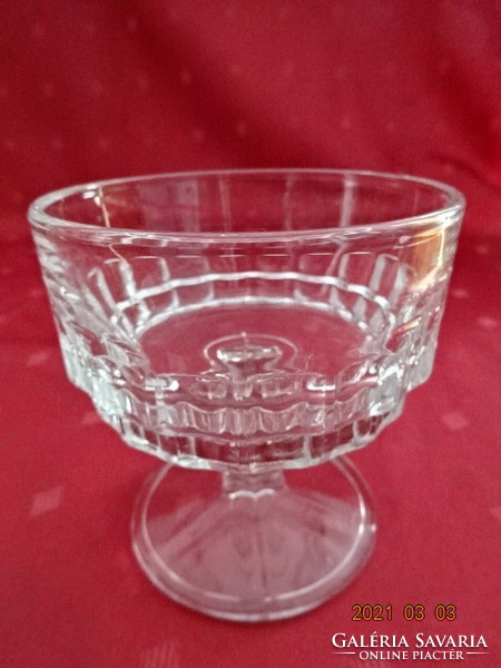 Glass ice cream cup with foot, top diameter 8.5 cm. 5 pcs for sale together. He has!