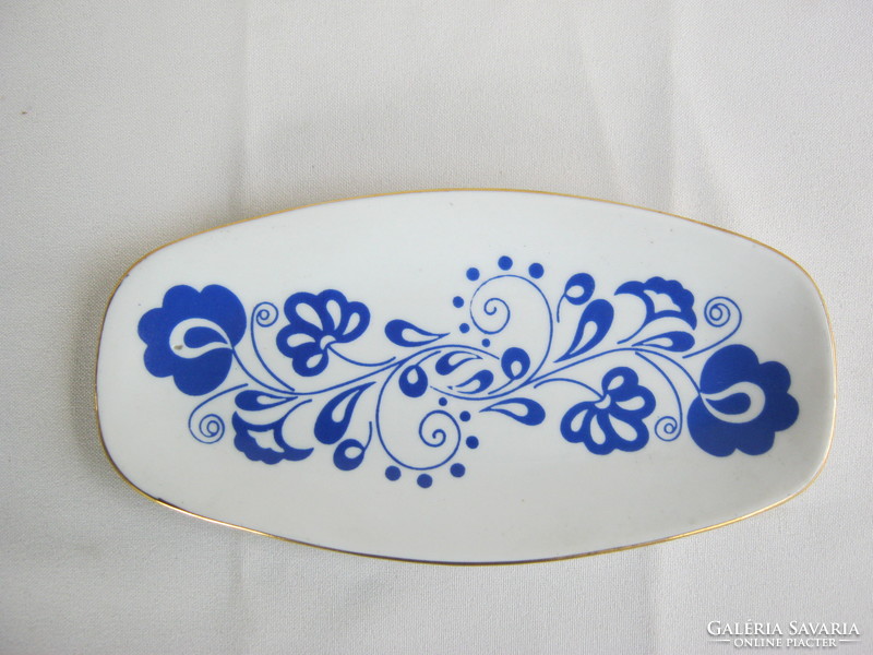 Zsolnay porcelán kék virágos tál
