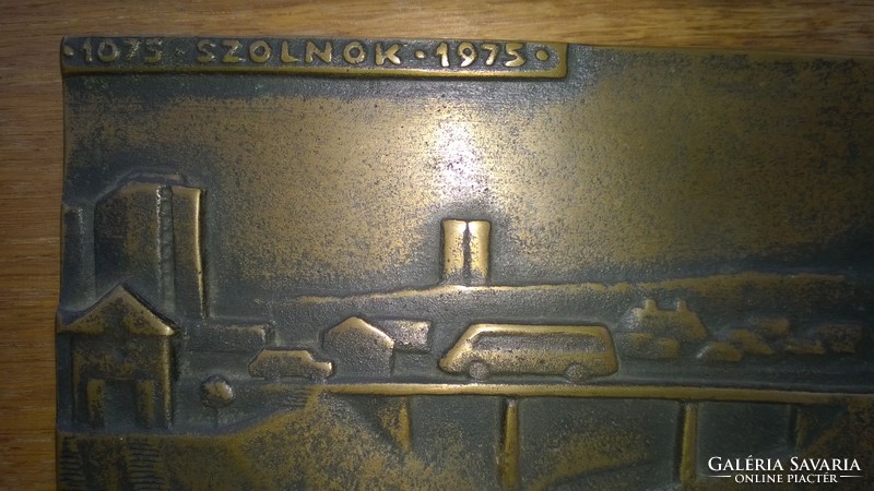 Szolnok-Tisza 1975 bronz relief-falikép -Simon Ferenc alk.