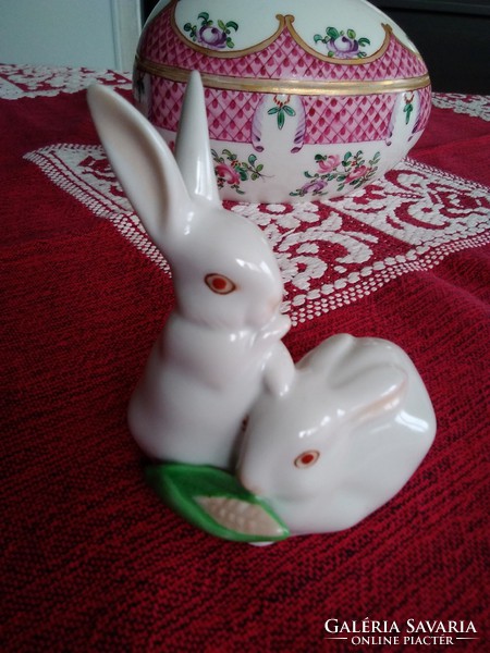 Herend porcelain bunnies for Easter with an excellent mark, together!