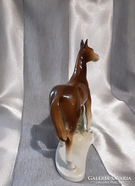 German, original porcelain horse on a marked pedestal, flawless, showcase quality