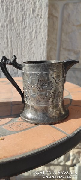 Discounted silver-plated tin pouring coffee, creamer, sugar box, sugar holder, bonbonnier, antique with master mark
