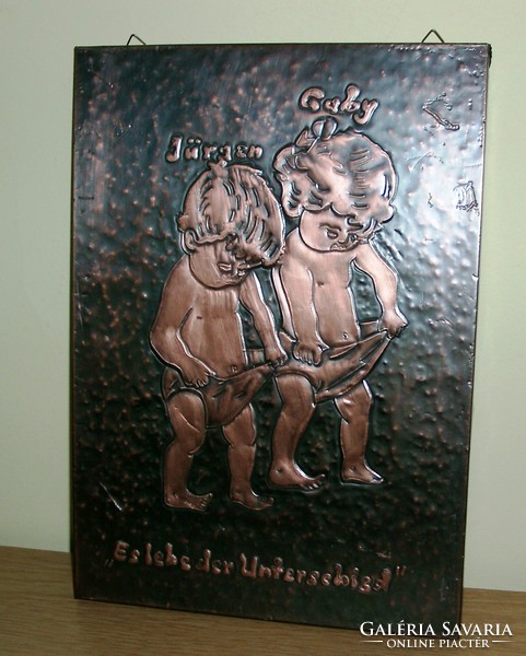 Copper picture for sale with children
