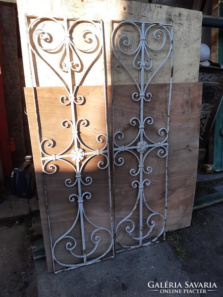 Antique wrought iron window grilles