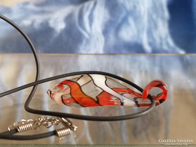 Art glass pendant, necklace, Murano style