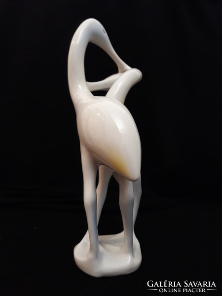 Raven house heron pair - marked, porcelain nipple, statue 21cm