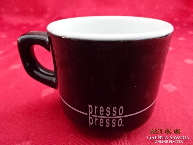 Olasz porcelán, fekete színű NESTLÉ kávéscsésze, átmérője 5,5 cm. Vanneki!