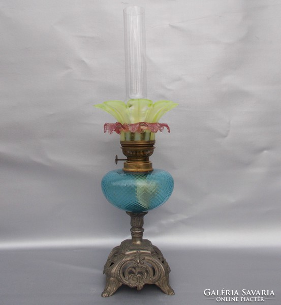 Antique Art Nouveau kerosene lamp