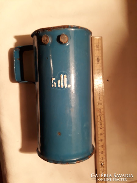 Old Budafok enamelled, certified 5dl measuring cup