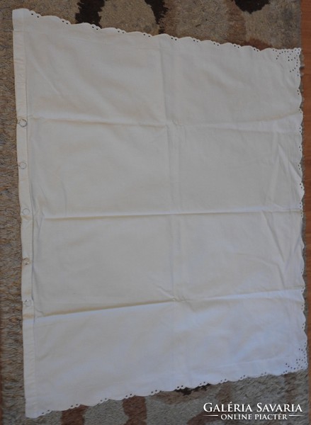 Antique p j monogrammed madeira lace white linen pillowcase - large pillowcase