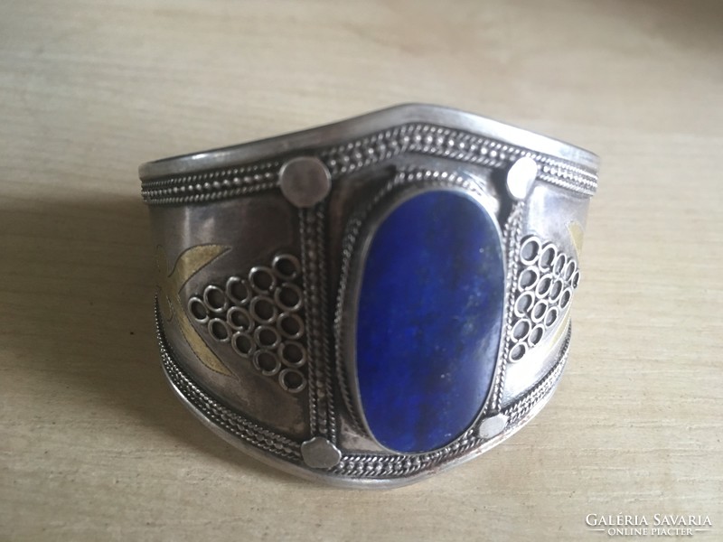 ETNIKUMI KARPEREC-lapis lazuli kővel ezüst-PAKISZTÁN-