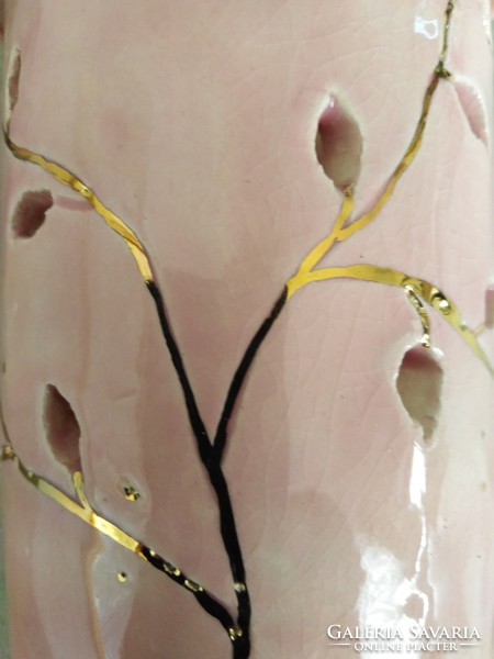 Kézműves, hamvas rózsaszín párologtató szett