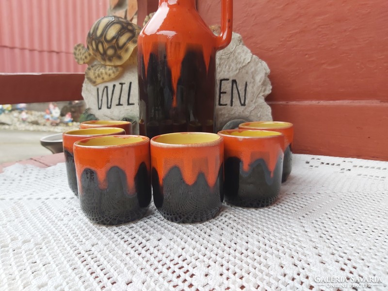 Beautiful pond wine set glasses cups collectible pieces, nostalgia,