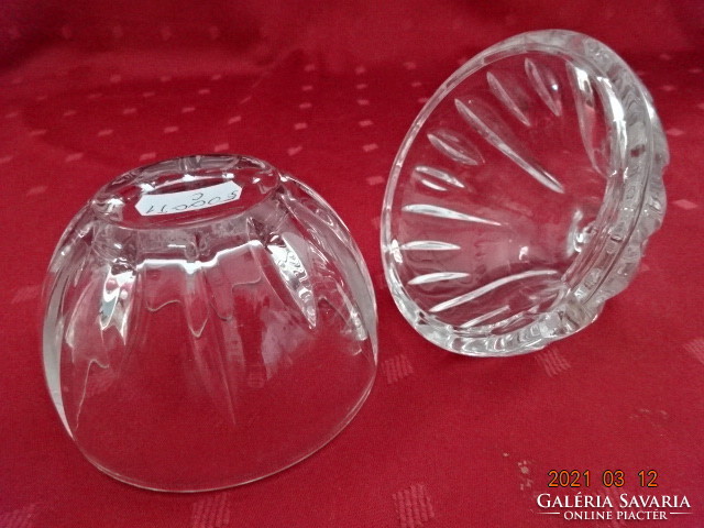 Ólomkristályüveg cukortartó, körte formájú, magassága 13,5 cm. Vanneki!