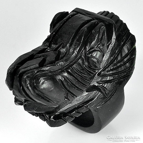 Extra curiosity!!! Real, 100% product. Black Thai jade dragon ring 229.47 ct! -Size: 20.5mm (11)