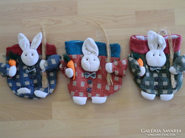 Easter decor craft product gift holder bunny bag 3 together approx. 20X20 cm