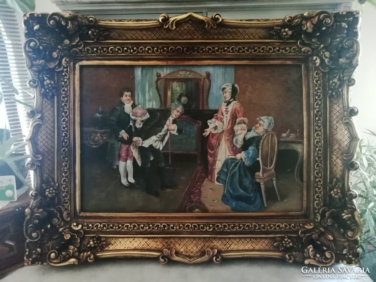 Beautiful large size painting, wonderful blondel frame!