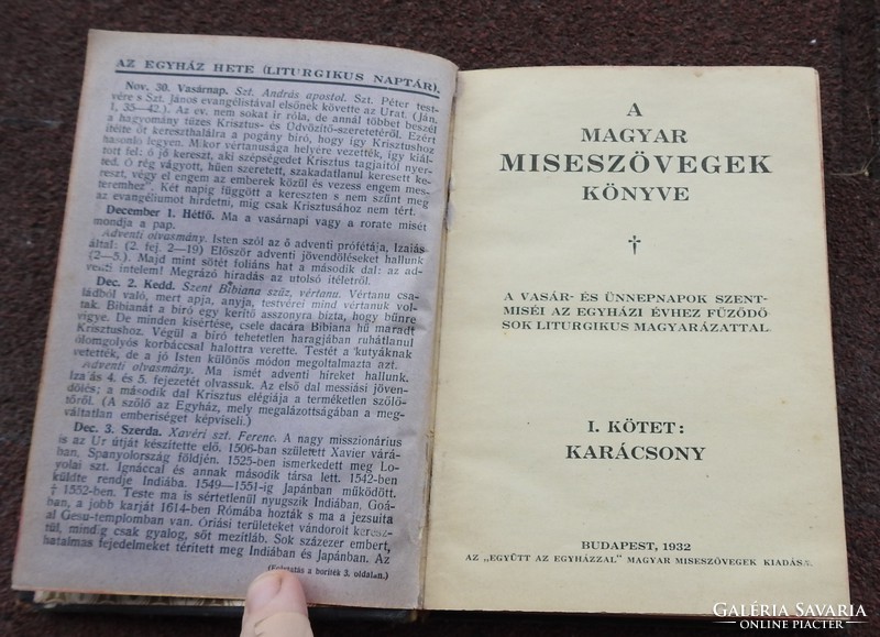 Együtt az egyházzal Magyar miseszövegek kiadás - Karácsony 1932
