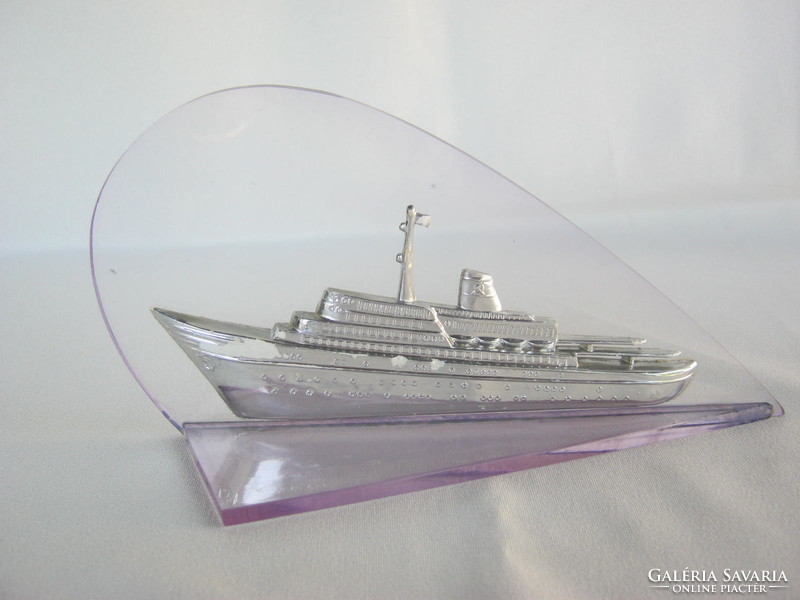 Retro plexiglass souvenir ship