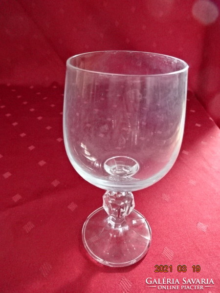 Crystal glass glass with base, 5 polished spheres on the stem, height 14.5 cm. He has!