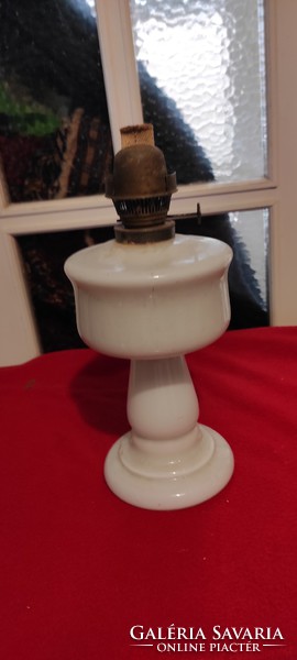 Milk glass colored tabletop, kerosene, oil, lamp, white showy decorative piece, ditmar brunner a. G.