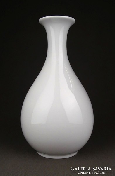 1D605 Nagyméretű hófehér Herendi porcelán váza 24 cm