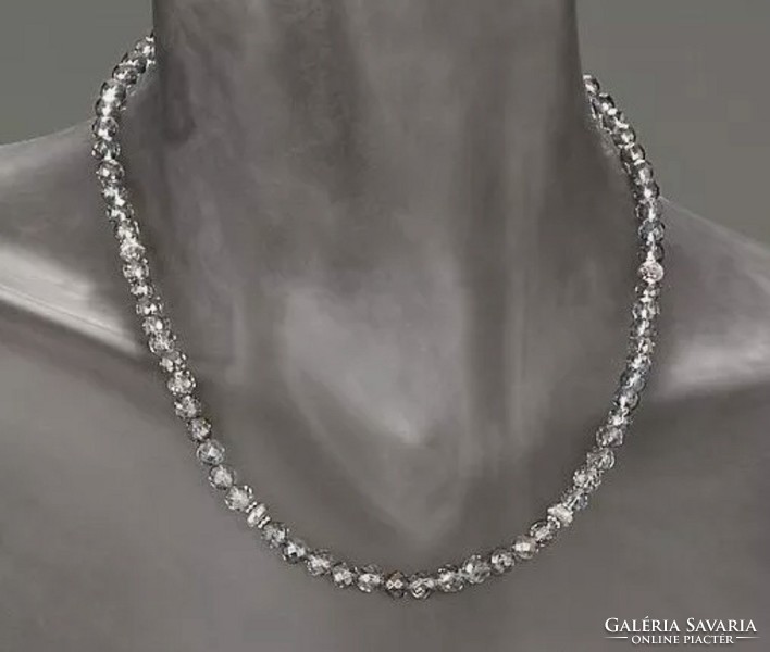 Mystik rock crystal gemstone sterling silver /925/ neck blue -new