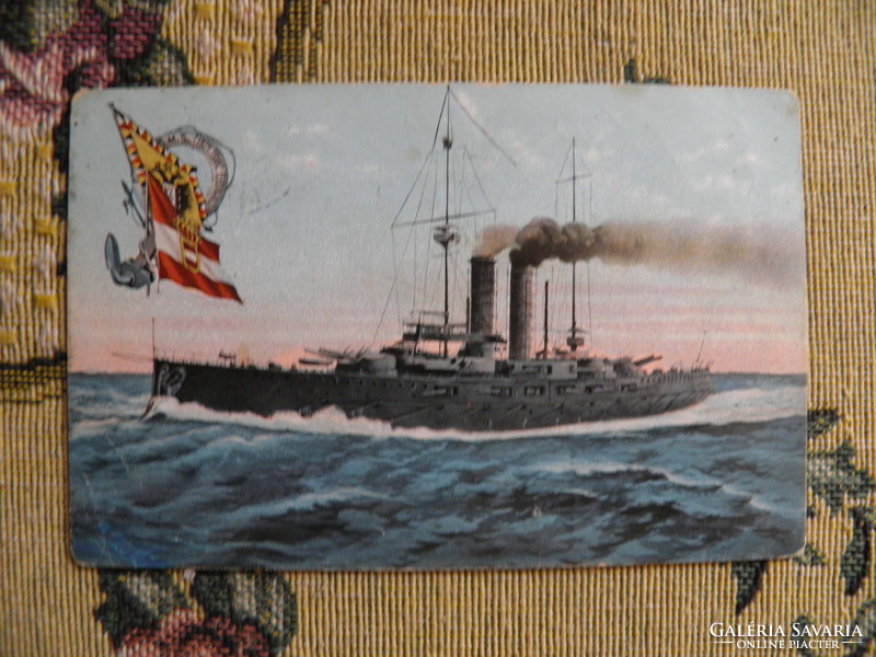 SMS Ferenc Ferdinánd hadihajó, katonai, I világháború, képeslap,