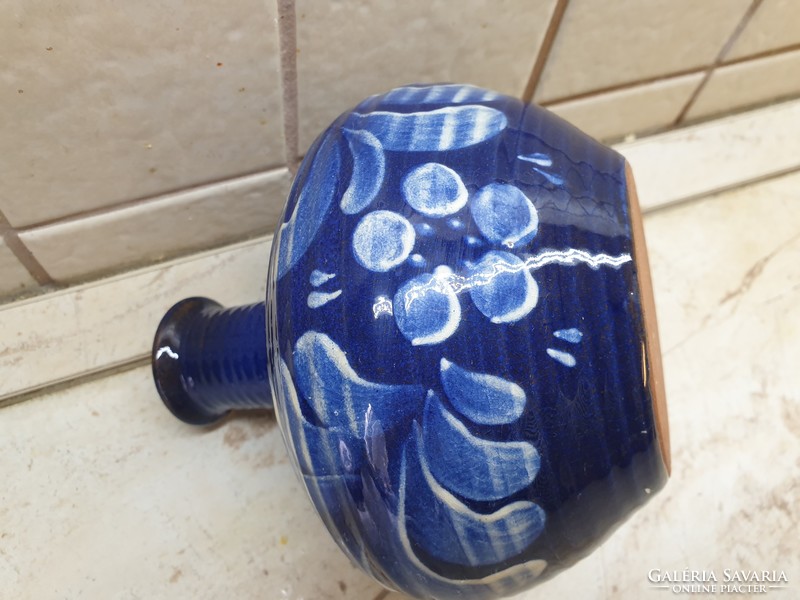 Retro kerámia festett kék váza eladó!