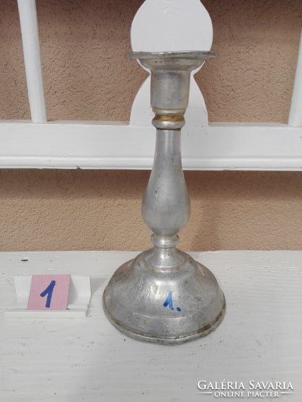 Antique aluminum table candle holder - 1 -