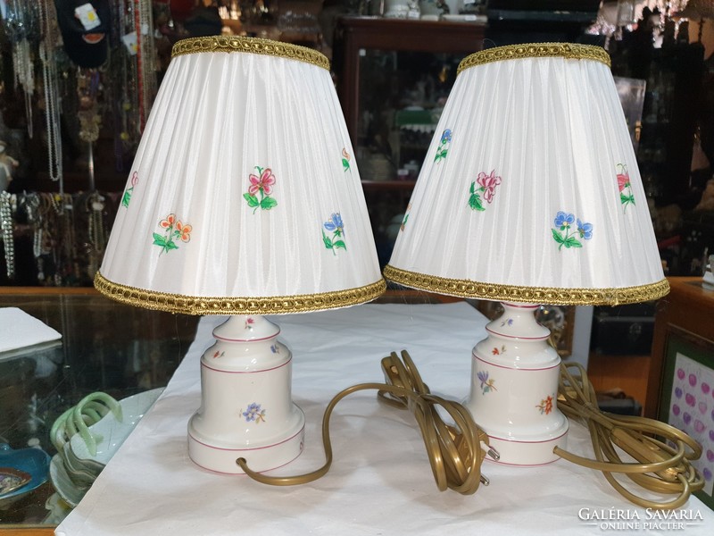 2db Ó-herendi porcelán lámpa 