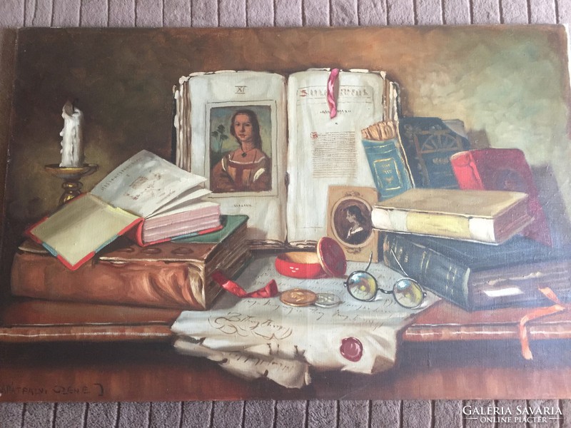 Apátfalvi Czene János  - Könyvcsendélet - 92x60 cm