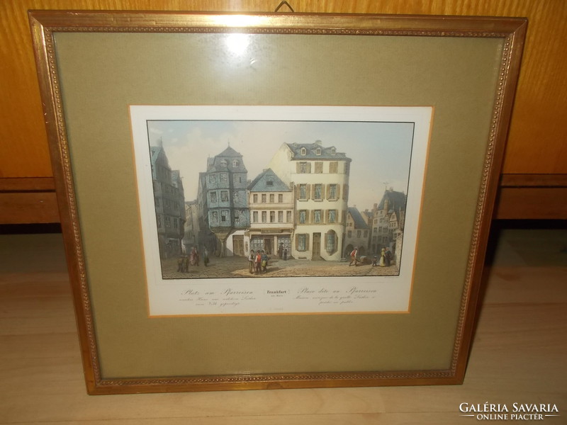Régi német kép nyomat frankfurti városkép