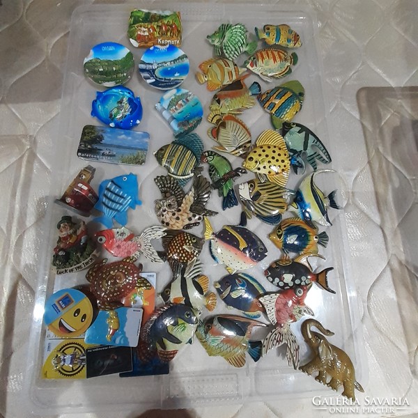47 Pcs. Fridge magnet collection for sale + gift faulty fridge magnets, shown in the last picture