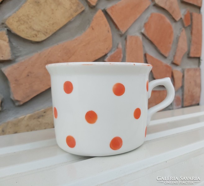 Ritka pettyes pöttyös Zsolnay porcelán 0.5 literes aludttejes  bögre nosztalgia falusi paraszti