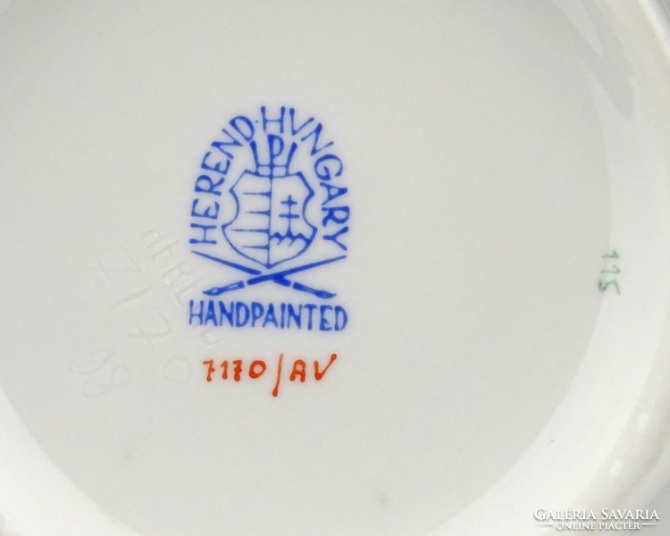 1D716 Zöld Apponyi mintás Herendi porcelán váza