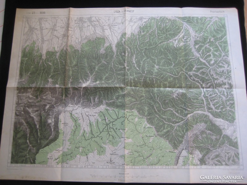 Military map, 1916 from the time of the monarchy, Lisza and Zernest, 58 x 43 cm