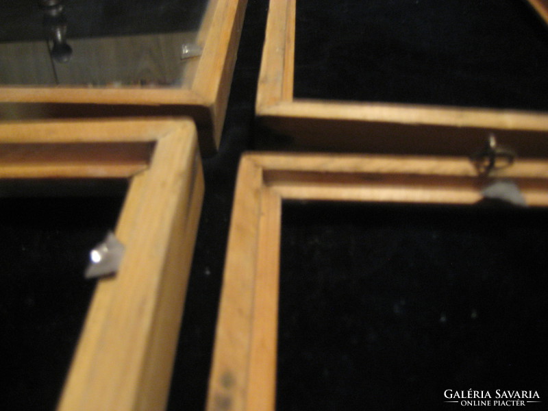 Old picture frames made of pine, 4 pieces, rebate size 13 x 12.5 cm
