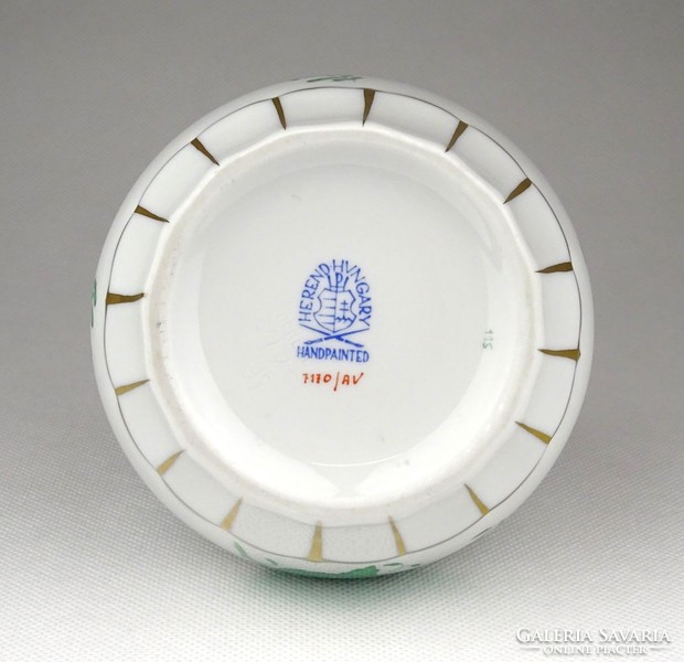 1D716 Zöld Apponyi mintás Herendi porcelán váza