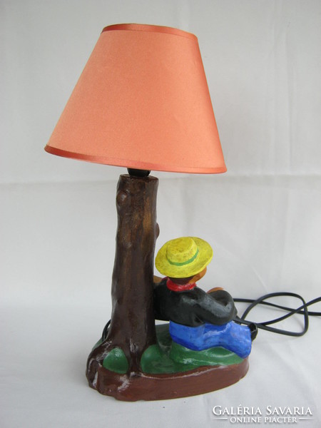 Ceramic lamp boy with guitar