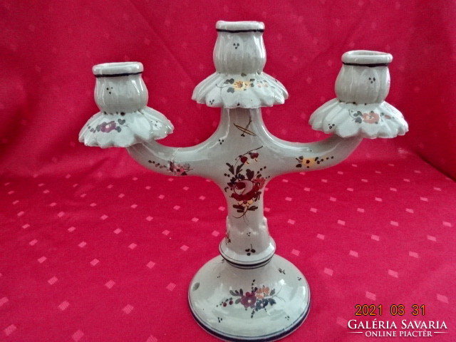 Olasz porcelán, kézzel festett elektromos lámpatest váza, magassága 21,5 cm. Vanneki!