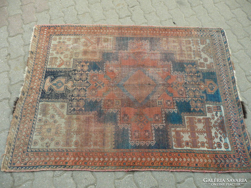RITKASÁG! Nagyon régi, antik, kézi csomózású nomád perzsa szőnyeg a századforduló időszakából