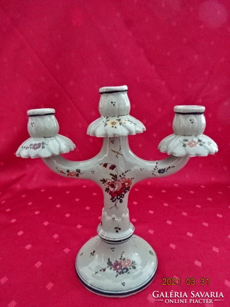 Italian porcelain, hand-painted electric luminaire vase, height 21.5 cm. He has!