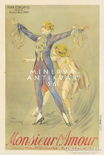 Vintage operett előadás plakát reprint nyomat Ámor balett színház musical kosztüm Cupido nyíl íj