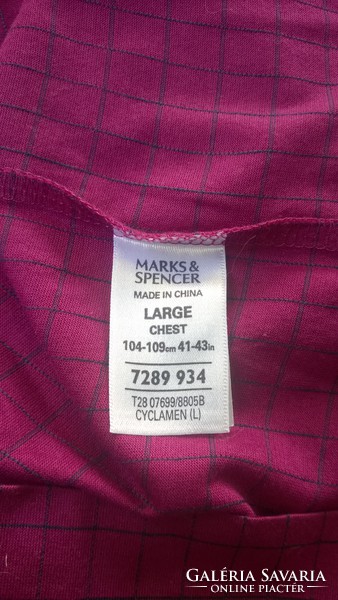 Marks&Spencer férfi póló-ing r.ujjú,lila-pamut