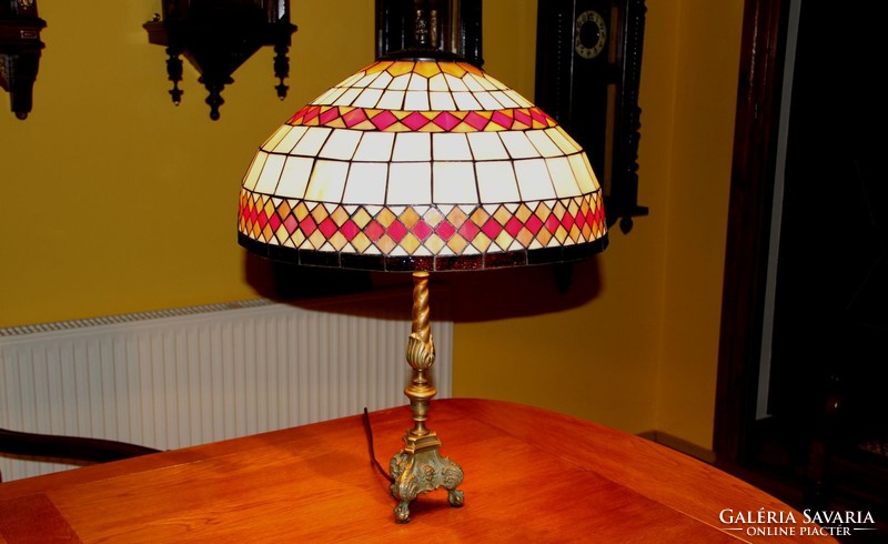 Tiffany lamp with copper base, huge 70 cm
