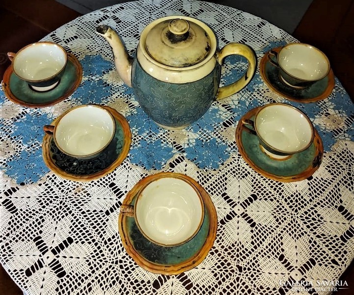 Antique kahla and bavaria married specially made flawless porcelain tea set